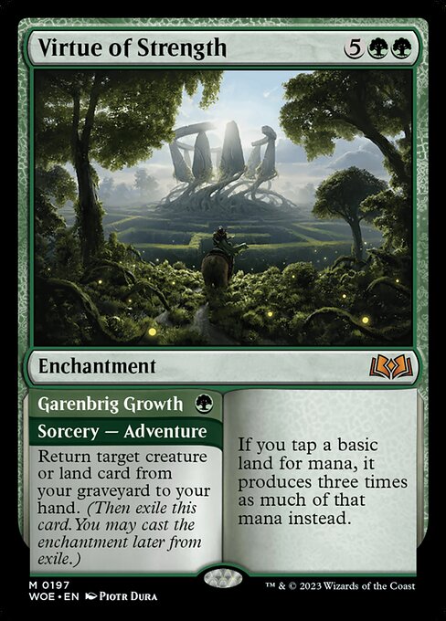 Virtue of Strength // Garenbrig Growth WOE-197 Mythic Light Played Englisch