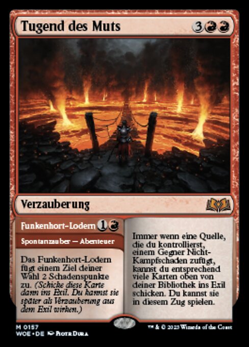 Tugend des Muts // Funkenhort-Lodern WOE-157 Mythic Near Mint Deutsch