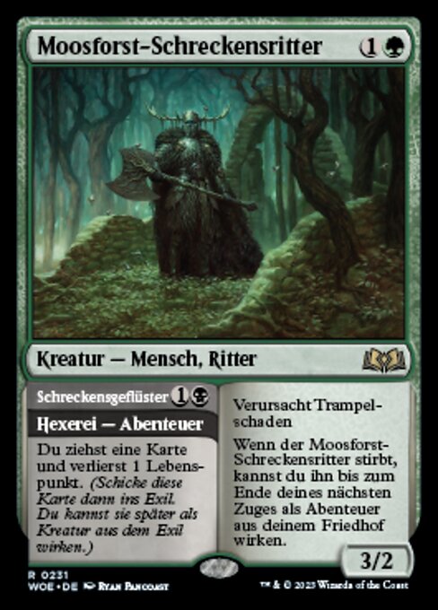 Mosswood Dreadknight // Schreckensgeflüster WOE-231 Rare Excellent Deutsch Foil