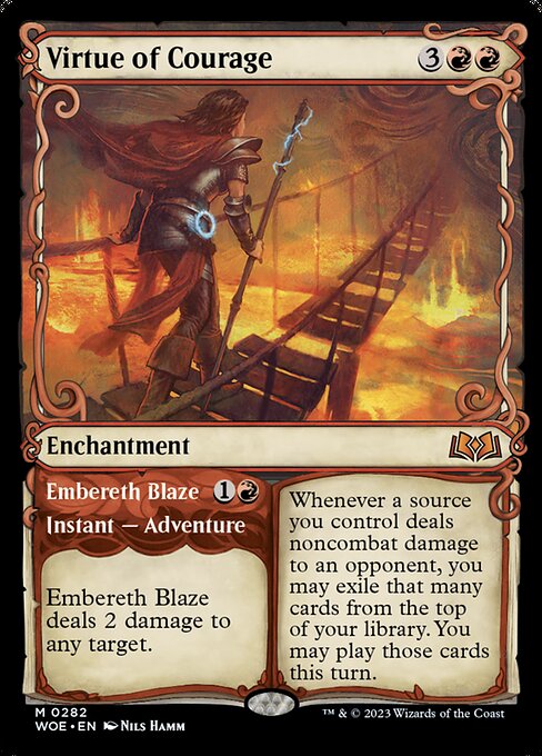 Virtue of Courage // Embereth Blaze XWOE-282 Mythic Excellent Englisch