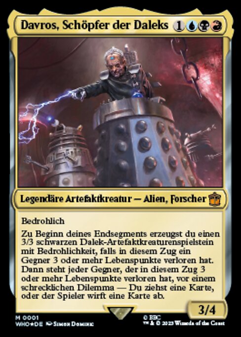 Davros, Schöpfer der Daleks (V.1) WHO-1 Mythic Excellent Deutsch Foil