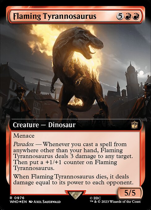 Flaming Tyrannosaurus XWHO-976 Rare Near Mint Englisch Foil