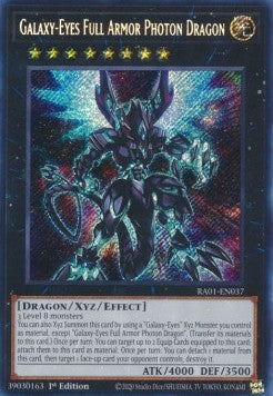 Galaxy-Eyes Full Armor Photon Dragon RA01-037 Secret Rare Near Mint Englisch 1. Auflage