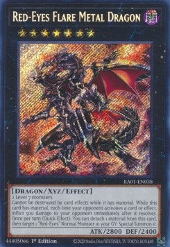 Rotäugiger Leuchtfeuer-Metalldrache (V.3) RA01-038 Secret Rare Near Mint Deutsch 1. Auflage