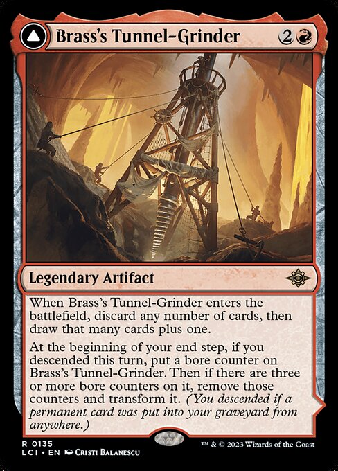Brass's Tunnel-Grinder // Tecutlan, the Searing Rift LCI-135 Rare Near Mint Englisch Foil