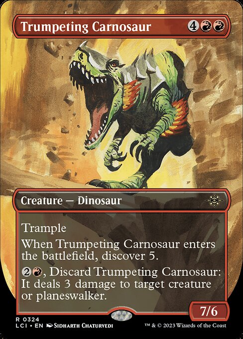 Trumpeting Carnosaur XLCI-324 Rare Near Mint Englisch Foil
