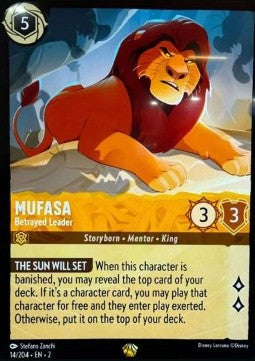Mufasa - Verratener Anführer 2ROF-14 Legendary Near Mint Englisch