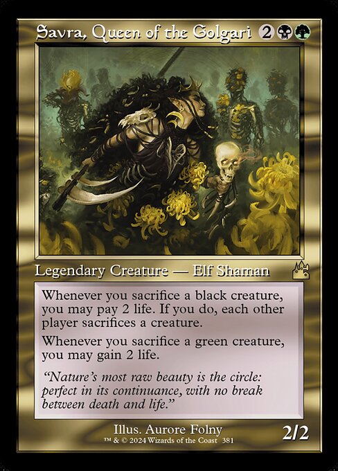 Savra, Königin der Golgari (V.1) XRVR-381 Rare Excellent Englisch Foil