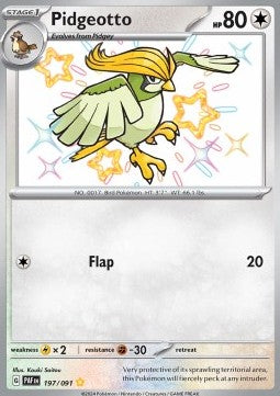 Pidgeotto PAF-197 Shiny Rare Excellent Englisch