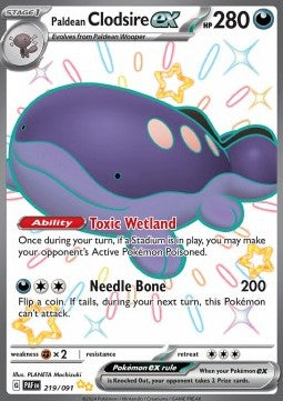 Paldean Clodsire ex PAF-219 Shiny Ultra Rare Excellent Englisch