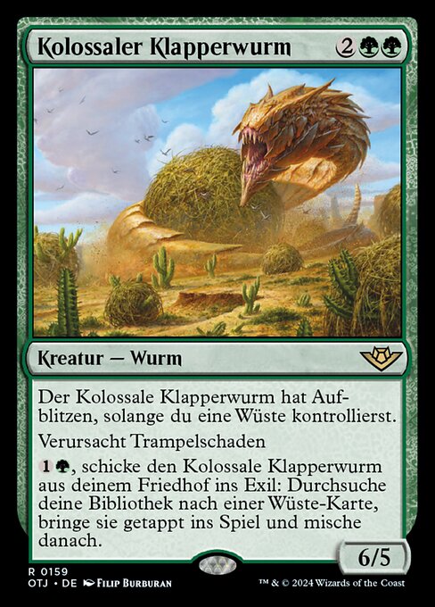 Kolossaler Klapperwurm OTJ-159 Rare Excellent Deutsch