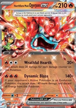 Hearthflame Mask Ogerpon ex TWM-040 Double Rare Near Mint Englisch