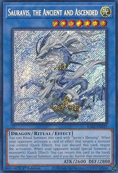Sauravis, der Alte und Aufgestiegene (V.3) RA02-019 Secret Rare Good Deutsch 1. Auflage