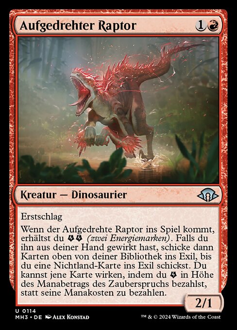 Aufgedrehter Raptor MH3-114 Uncommon Near Mint Deutsch Foil
