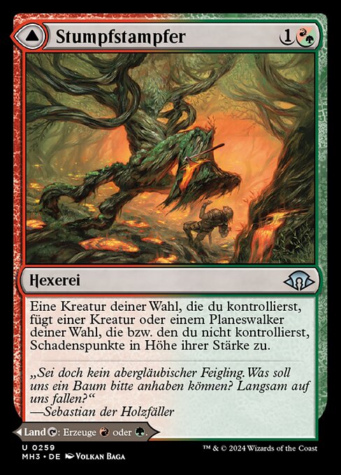 Stumpfstampfer // Brandweiden-Lichtung MH3-259 Uncommon Near Mint Deutsch Foil