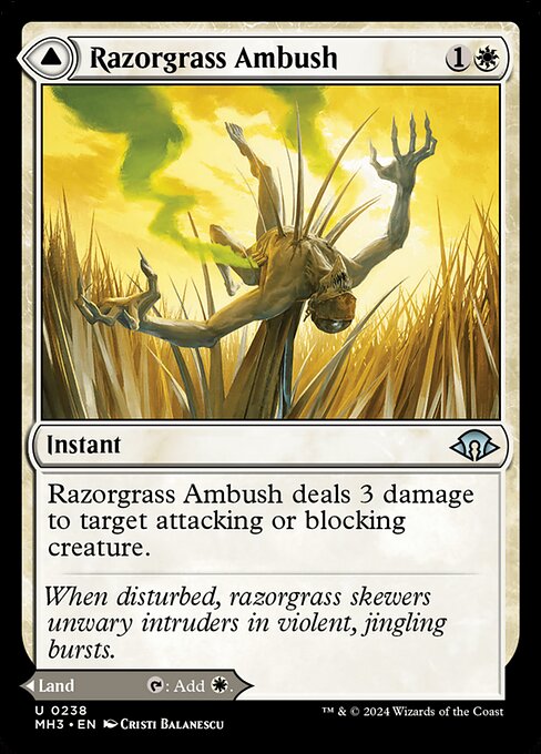 Razorgrass Ambush // Razorgrass Field MH3-238 Uncommon Boosterfrisch Englisch Foil