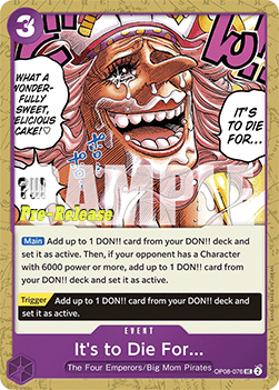 It's to Die For... (OP08-076) OP08P Uncommon Near Mint Englisch