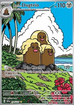 Alolan Dugtrio SSP-208 Illustration Rare Excellent Englisch