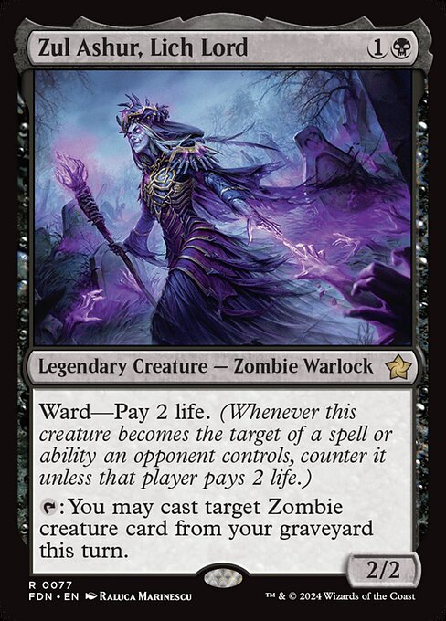 Zul Ashur, Lich Lord FDN-77 Rare Near Mint Englisch Foil