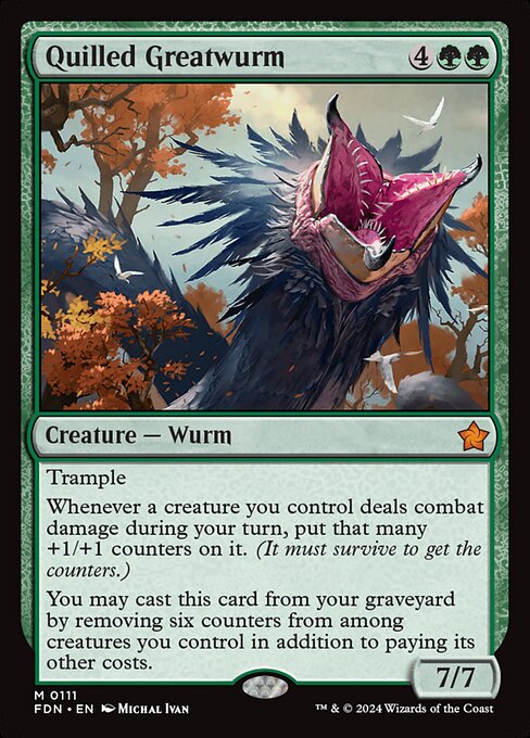 Quilled Greatwurm FDN-111 Mythic Near Mint Englisch Foil
