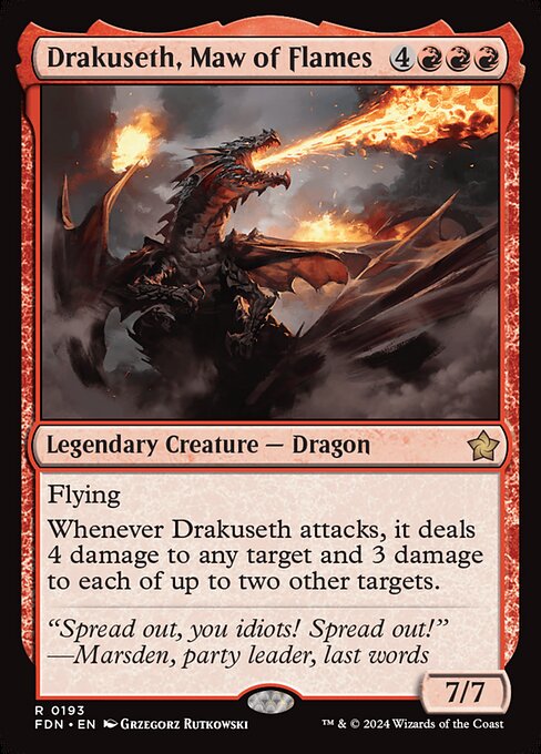 Drakuseth, Maw of Flames FDN-193 Rare Near Mint Englisch Foil