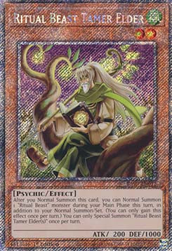 Geistungeheuer-Zähmer Ältester (V.4) RA03-012 Platinum Secret Rare Near Mint Deutsch 1. Auflage