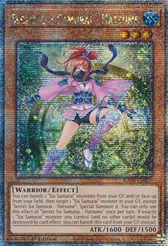 Geheime Sechs Samurai - Hatsume (V.5) RA03-016 Quarter Century Secret Rare Near Mint Deutsch 1. Auflage