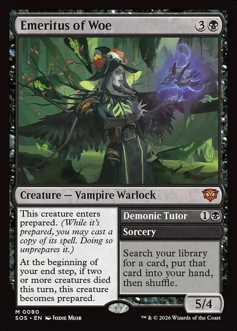Emeritus of Woe // Demonic Tutor - Back Face