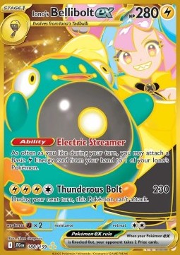 Iono's Bellibolt ex JTG-188 Secret Rare Near Mint Englisch