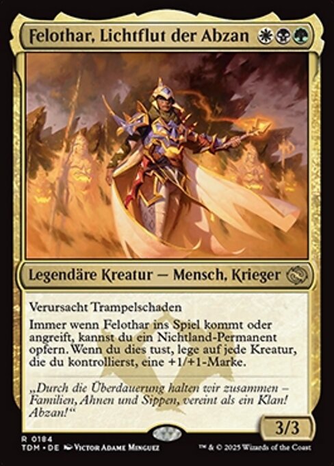 Felothar, Lichtflut der Abzan TDM-184 Rare Near Mint Deutsch Foil