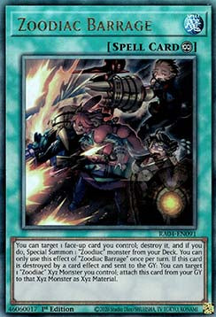 Zoodiac Barrage RA04-091 Ultimate Rare Near Mint Englisch 1. Auflage