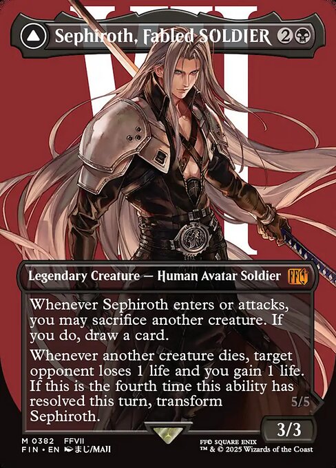Sephiroth, Fabled SOLDIER // Sephiroth, One-Winged Angel XFIN-382 Mythic Near Mint Englisch