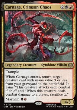 Carnage, karmesinrotes Chaos SPM-125 Rare Near Mint Deutsch Foil