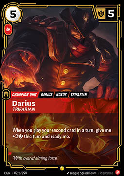 Darius, Trifarian OGN-027a Showcase Near Mint Englisch Foil