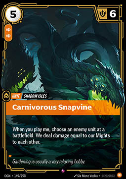 Carnivorous Snapvine OGN-149 Rare Near Mint Englisch Foil