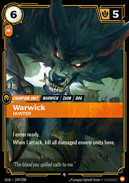 Warwick, Hunter OGN-159 Rare Near Mint Englisch Foil