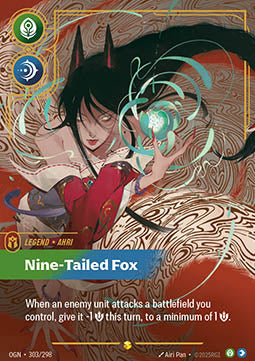 Ahri, Nine-Tailed Fox OGN-303 Showcase Near Mint Englisch Foil