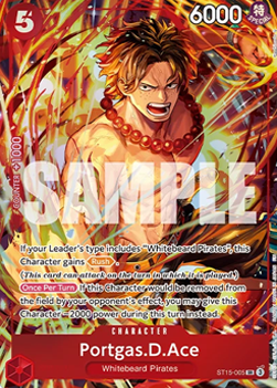 Portgas.D.Ace (ST15-005) (V.3) UP Super Rare Excellent Englisch