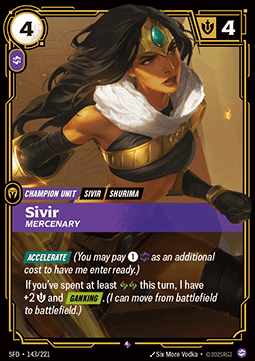 Sivir, Mercenary SFD-143 Rare Near Mint Englisch Foil
