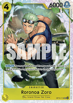 Roronoa Zoro (OP15-113) (V.1) OP15 Super Rare Light Played Englisch