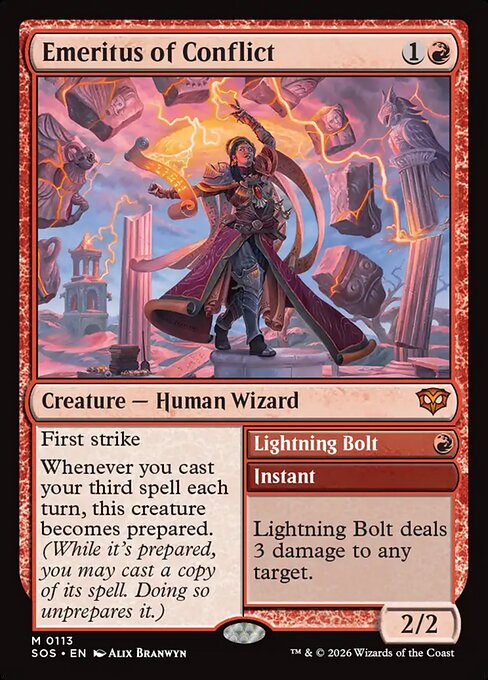 Emeritus of Conflict // Lightning Bolt SOS-113 Mythic Near Mint Englisch