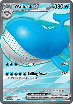 Wailord ex PBL-097 Ultra Rare Near Mint Deutsch
