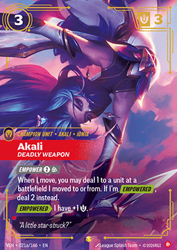 Akali, Deadly Weapon (V.2) VEN-021a Showcase Near Mint Englisch Foil