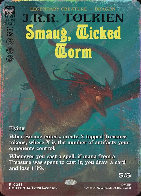 Smaug, listiger Lindwurm XHOB-281 Rare Near Mint Deutsch Foil