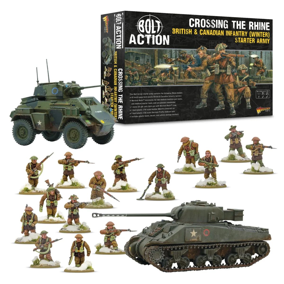 Bolt Action 'Crossing the Rhine' - British & Canadian Infantry (Winter) Starter Army