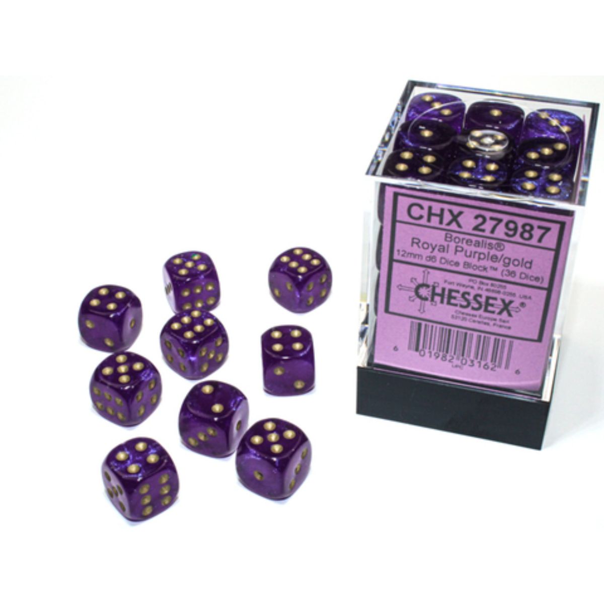Chessex Borealis W6x36 Royal Purple/Gold Luminary