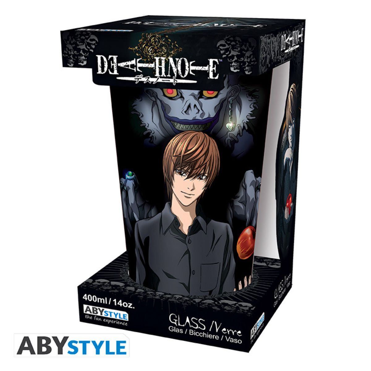 Death Note Large Glass 400ml Light & Misa