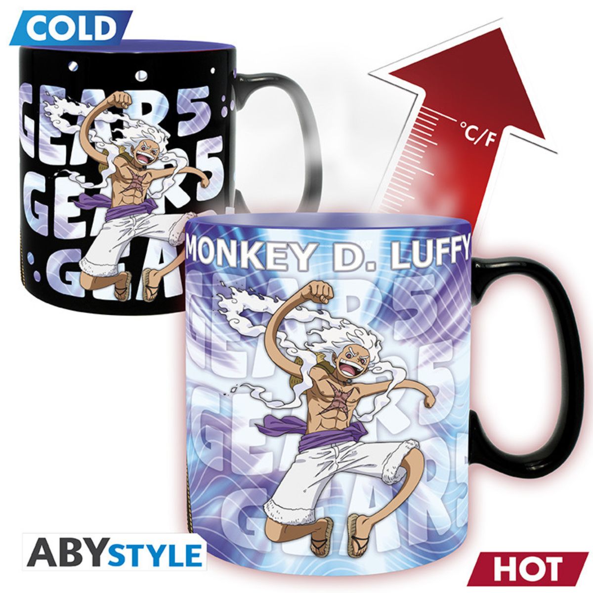 One Piece Tasse Heat Change 460ml Gear 5Th And Five Elders