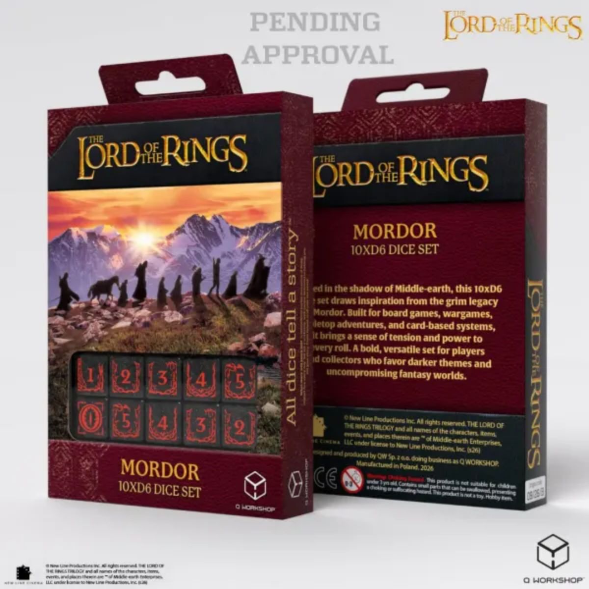 Q-Workshop Mordor The Lord Of The Rings Dice Set