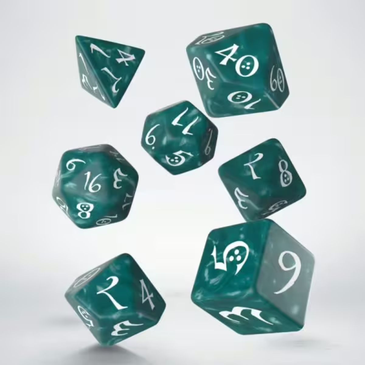 Q-Workshop Stormy & White Classic RPG Dice Set